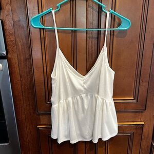 Forever 21 White Crop Top Tank Size Large NWT
